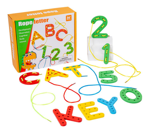 Juguete De Cordones De Madera, Juego De Enhebrado De