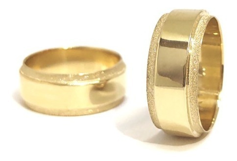 Par De Aliança Em Ouro 18k 750 8mm 15 Gramas Frete Grátis