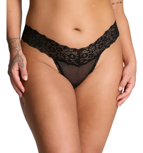 Tanga negra con encaje sale