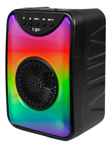Parlante T-go Berlín Inalámbrico Bluetooth Luces Radio Fm Color Negro
