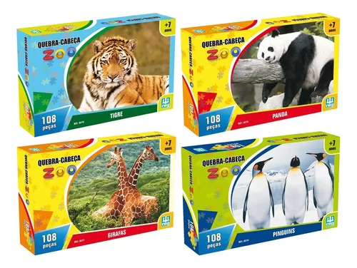 Jogo Quebra Cabeça Zoo Tigre 108 Peças Nig - Nig Brinquedos