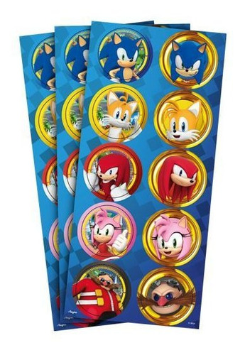 Imagem 1 de 2 de Sonic Adesivo Redondo Festa Aniversário