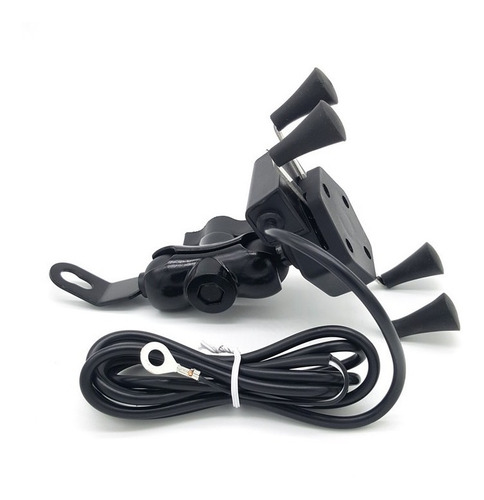Imagem 6 de 10 de Suporte Celular Moto Carregador Usb Garra X Knup Kp-sp009