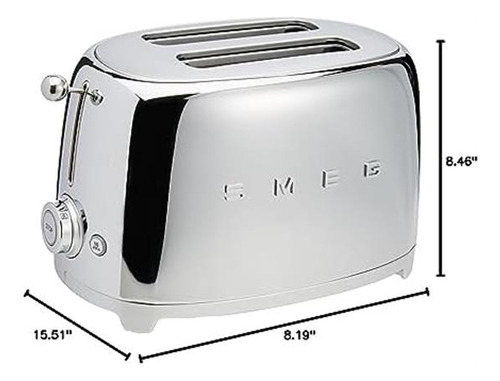 Tostadora Retro Smeg De 2 Rebanadas (cromada)