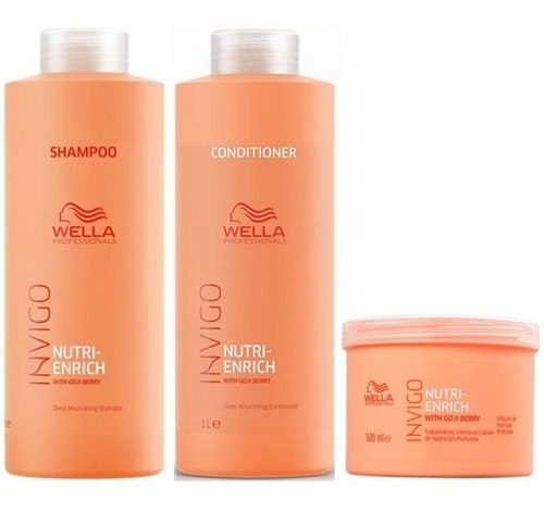 Wella Nutri-enrich Shampoo + Acond. 1000ml + Mascara 500ml