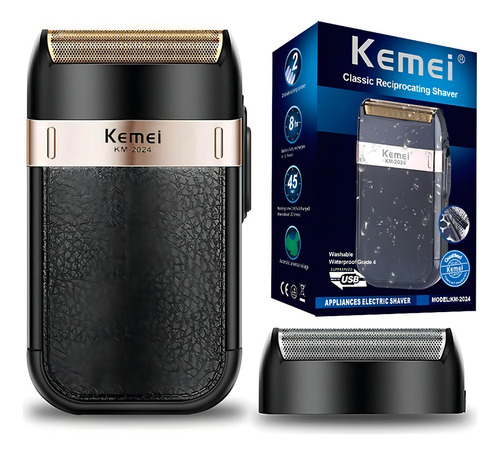 Barbeador Shaver Kemei Km2024 - 127/220V, Sem Fio E