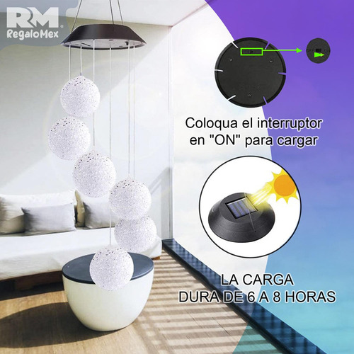 Serie De Luz Solares Tipo Campanas De Viento, Luces Led Mult