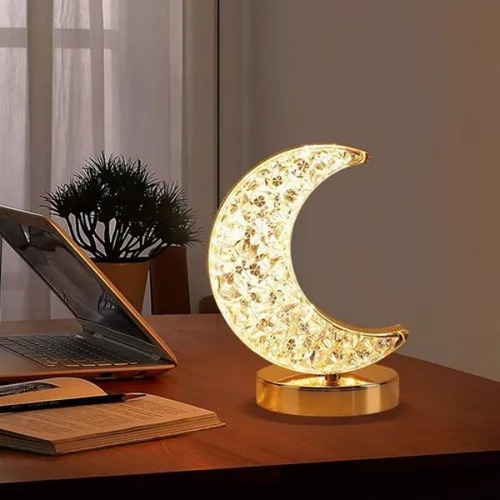 Lampara Escritorio Led Luz Noche Cristal Lámpara Decorativa Beige Amarillo