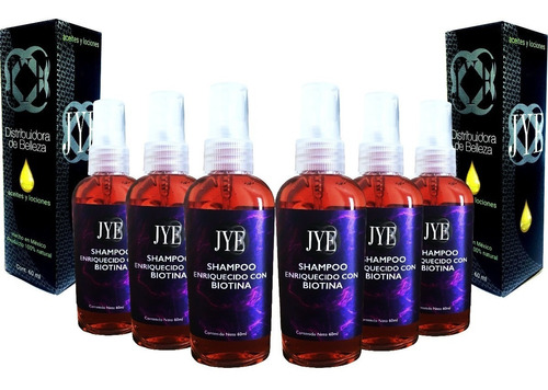 6 Frascos Shampoo Jye Organico Con Biotina Jye 360 Ml 