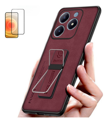 Funda Para Realme C61 53 50 60 G Stent Piel De Oveja+mica