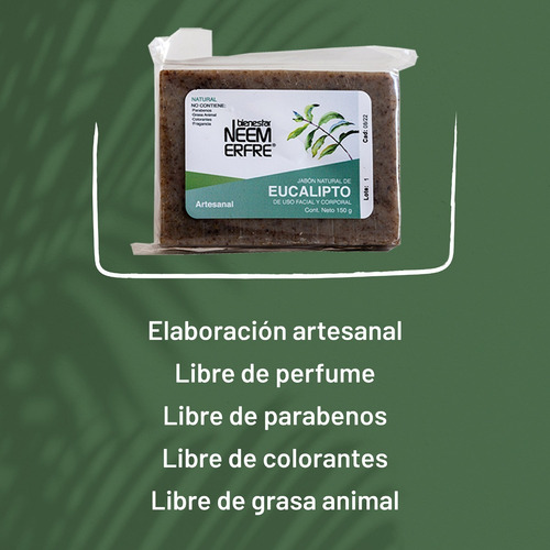 Jabon De Eucalipto Y Neem 150 Gr - Erfre