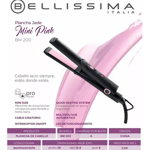 Planchita De Pelo Bellissima Mini Girl Jade Cabellos Lacios Bm 200