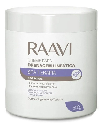 Creme Massagem Linfatica Spa Terapia 500g Raavi Corporal