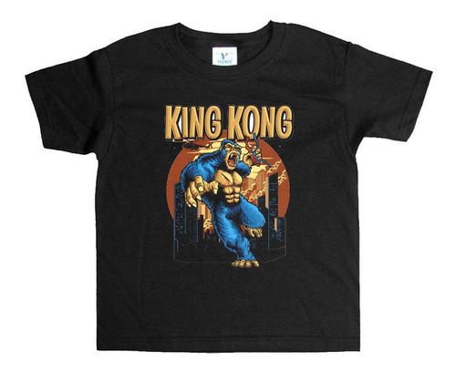 Remera Negra Niños King Kong R43