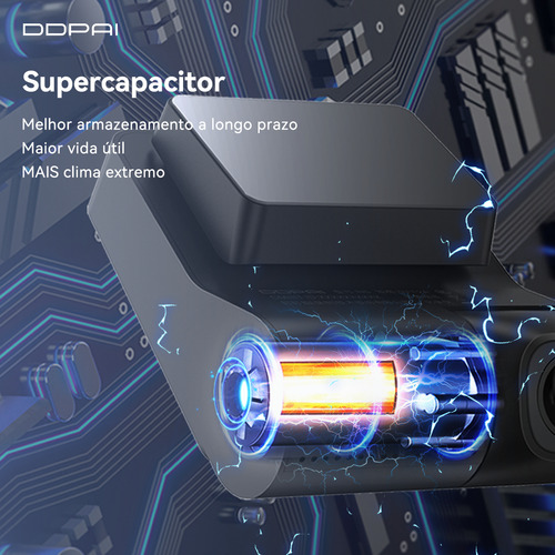 DDPAI Z50 Câmera Veicular Frontal e Traseira 4K+1080P Com Wi-Fi GPS D²Save Tela 2.3" Supercapacitor Gravação em Loop Visão Noturna Ângulo Amplo de 140° Com Sensor IMX415
