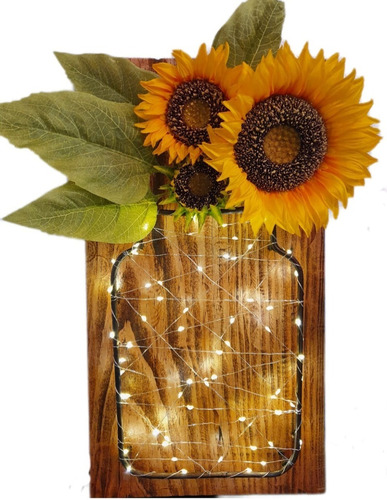 Girasol Eterno Lámpara Led Madera 