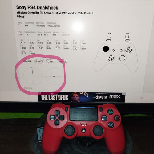 Control Original Para Playstation 4 Rojo Para Reparar Rojo (Usado)