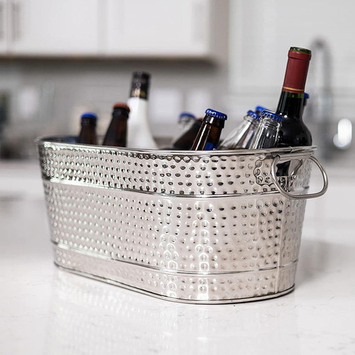 L Cubo De Hielo Galvanizado, Soporte Para Hielo, Cubo De