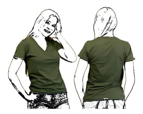 Molde-patron Camiseta Dama Cuello V