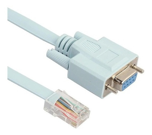 Cabo Console Rj45 Cat5 Ethernet/rs232 Serial Adaptador Fêmea Cor Azul-turquesa