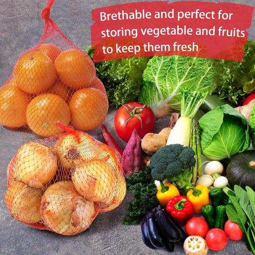 100 Bolsas Reutilizables De Malla Para Productos Y Verduras,