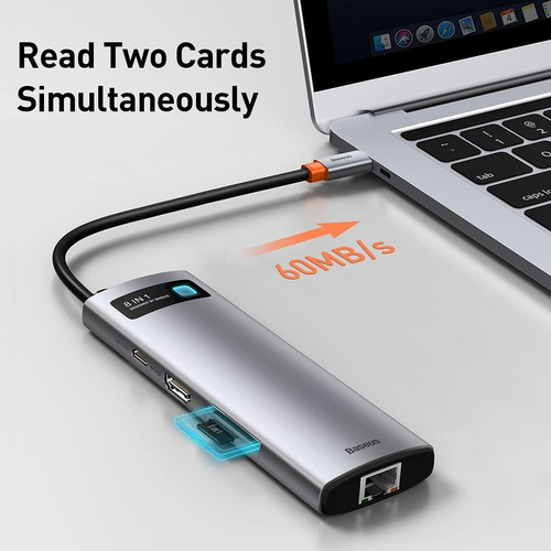 Adaptador Hub Baseus 8 Em 1 Macbok Air Pro Thunderbolt Usb-c