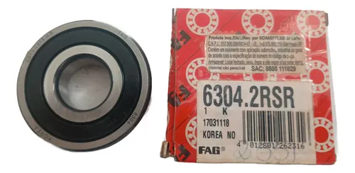 Cuscinetto A Sfera FAG 6304.2RSR, 20x52x15mm, Scanalato Profondo, 2RS, Nuovo