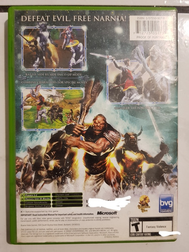 Narnia The Lion, The Witch And The Wardrobe Xbox (Usado)