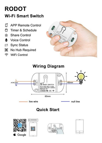 Interruptor Inteligente Inalámbrico 16 A Compatible Con Alex