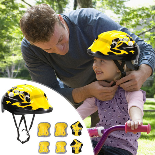 Juego De 7 Cascos Para Niños Y Niñas Q, Rodilleras Y Coderas