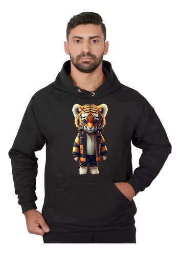 Moletom Roupa Canguru Tigre Branco 3d Full Novidade. - 7Dreams