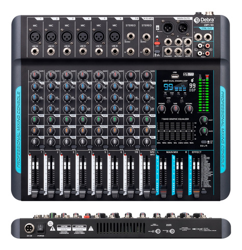 Controlador Dj Mezclador Forket 99 Dsp Fp-10 De 10 Canales