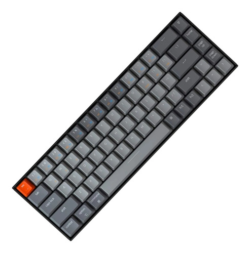 Imagen 2 de 2 de Teclado gamer bluetooth Keychron K6 QWERTY Gateron Brown Hot-swappable inglés US color negro con luz RGB