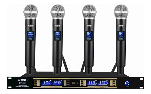 Microfone Sem Fio Quadruplo Ksr Pro Kt4 Mao 80 Canais