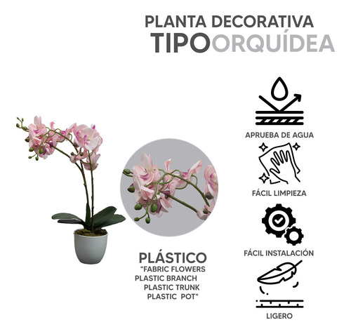 Kit 2 Plantas Artificiales Tipo Orquidea 50cm Adornos