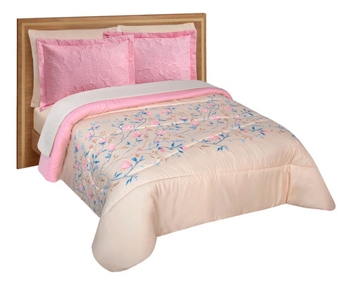 Edredón Con Sábanas Y Fundas Matrimonial Azalea Elefantito Color Beige
