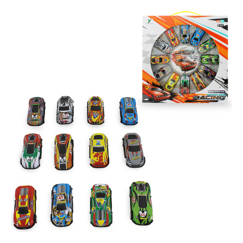 Juguete Pack 12 Carritos De Metal Juego Para Niños