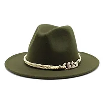 Comprar Sombrero De Fieltro De Ala Ancha Con Cinturón De Anillo