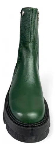 Botas De Cuero Mujer Plataforma Caña Media Moda Casual