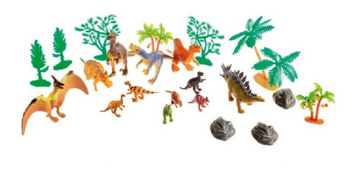 Juego De Dinosaurios Jurassic Prehistoria Juguete 20 Piezas