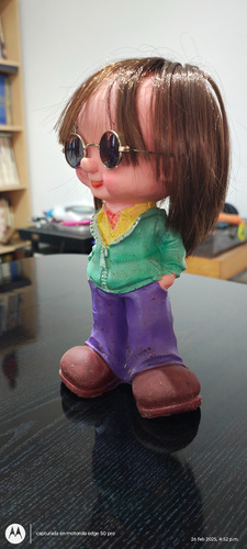 Hermosa Muñeca Decorativa Con Lentes Cerámica Nueva En Caja!