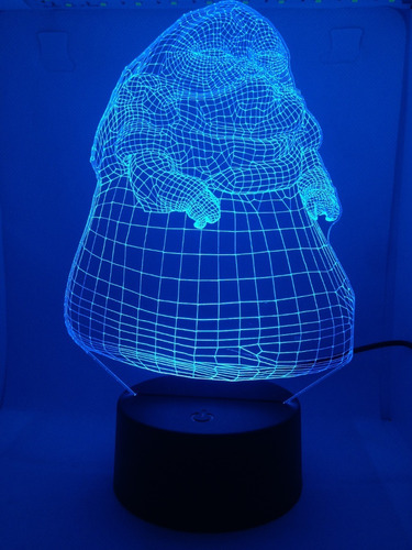 Lámpara Ilusión 3d Jabba The Hunt Star Wars + Pilas