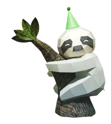Imagen 1 de 2 de Perezoso Sobre La Rama Papercraft 3d Papiroflexia Pdf