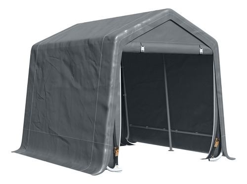 Carport Outsunny 2.74 X 2.44 M Garaje Portátil Gris