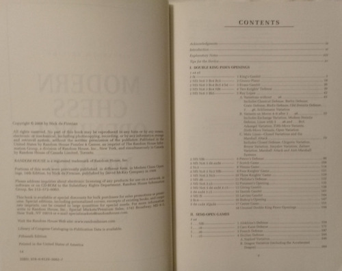 Libro Ajedrez Aperturas Modern Chess Openings - De Firmian