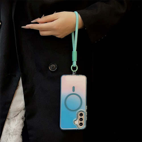 Funda Con Degradado Magnético Para Samsung Galaxy A56, A55, A54, A53, A16, A14, A15 5g, Correa Con Cordón, A Prueba De Golpes