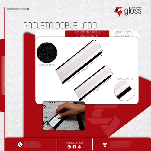 Racleta Doble Lado Goma Y Felpa 15x5cm