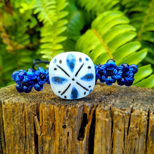 Imagen 4 de 7 de Pulsera Tejida Chaquiron Azulejo
