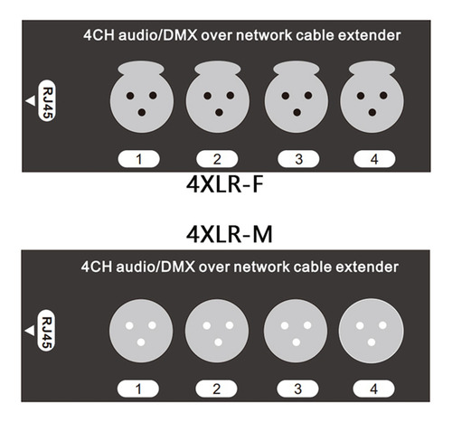 1 Unidade De Áudio Xlr De 3 Pinos E 4 Canais E Dmx Via Cabo