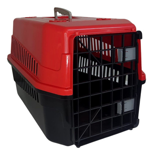 Caixa De Transporte N4 Cães Gato Pequeno/médio 22kg Mecpet Cor Vermelho